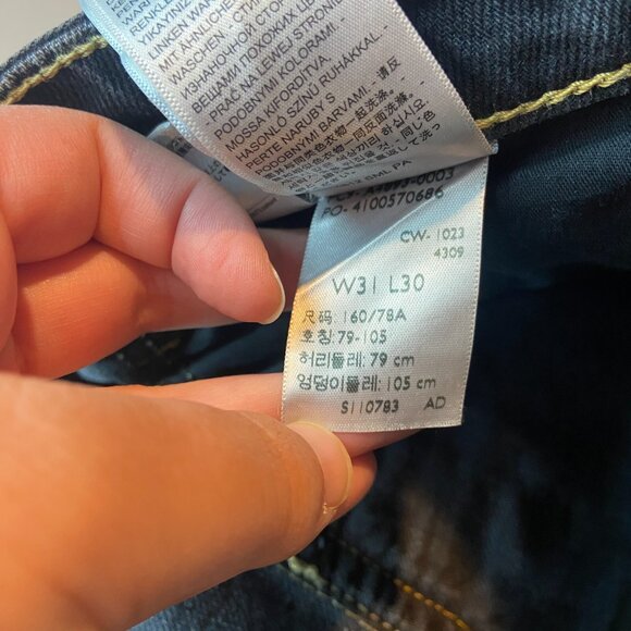 Levis Women 31 Noughties Bootcut Jeans Distressed Black Faded Whiskering Flare - Picture 6 of 10